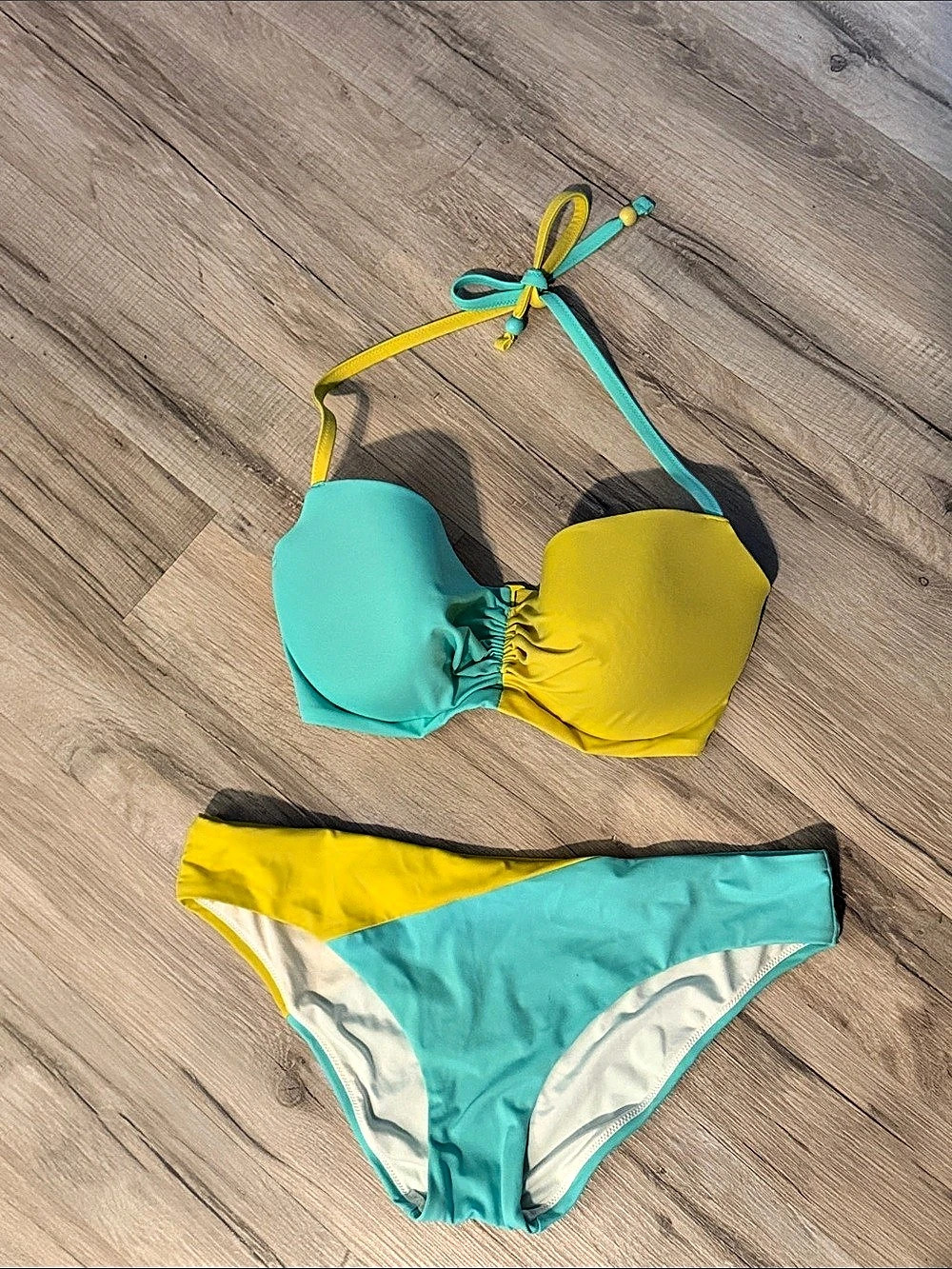 Victoria Secret Turquoise & Yellow Bikini Set